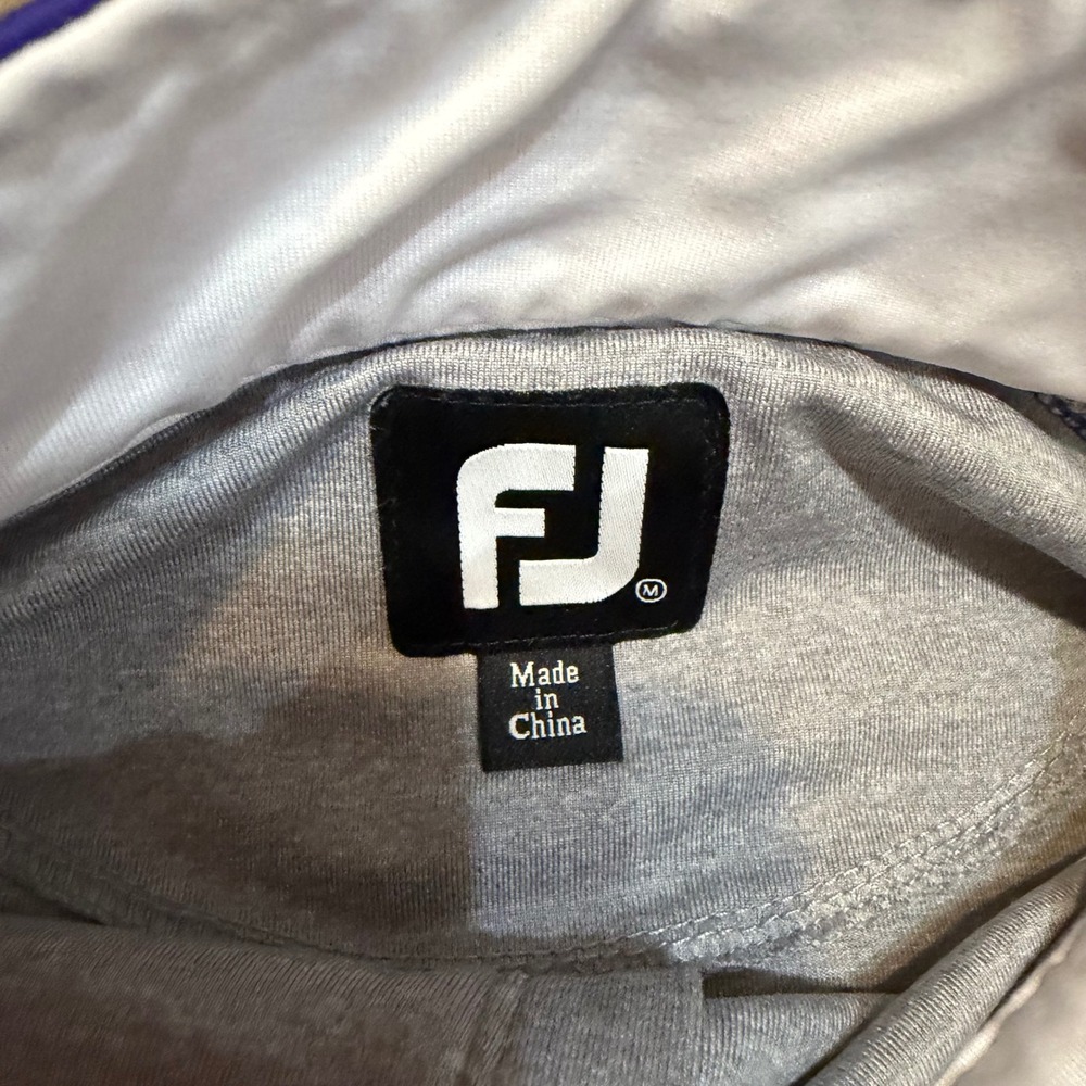 FootJoy 1/4 Zip Pullover Mens Medium Gray Purple Performance Golf Shirt 1007943 - Picture 4 of 8